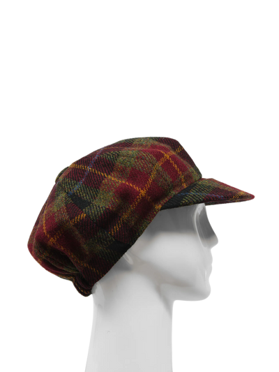 Harris Tweed Bakerboy Cap - Green/Rust Check (GC)