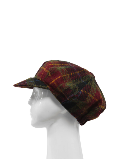 Harris Tweed Bakerboy Cap - Green/Rust Check (GC)
