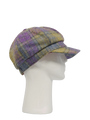 Harris Tweed Bakerboy Cap - Muted Lilac/Green Check (GA)