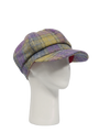 Harris Tweed Bakerboy Cap - Muted Lilac/Green Check (GA)