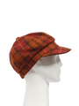 Harris Tweed Bakerboy Cap - Orange/Brown Check (GA)