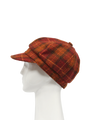 Harris Tweed Bakerboy Cap - Orange/Brown Check (GA)