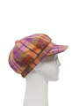 Harris Tweed Bakerboy Cap - Peach/Purple Check (GA)