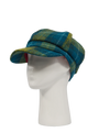 Harris Tweed Bakerboy Cap - Sea Blue/Green Check (GA)