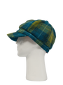 Harris Tweed Bakerboy Cap - Sea Blue/Green Check (GA)