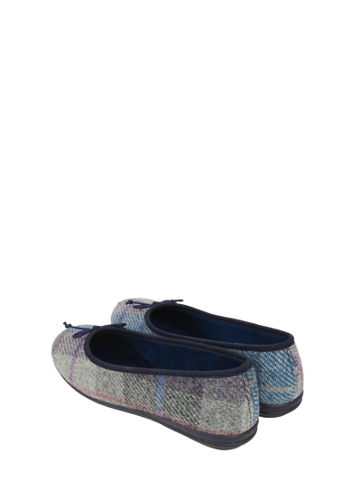 Harris Tweed Ballerina Pumps - Lavender Check