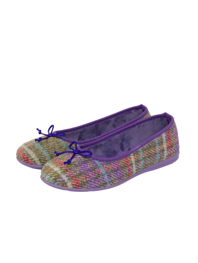 Harris Tweed Ballerina Pumps Multi Check