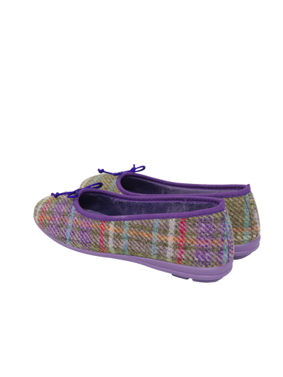 Harris Tweed Ballerina Pumps Multi Check