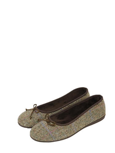 Harris Tweed Ballerina Pumps - Pastel