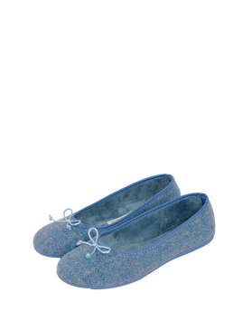 Harris Tweed Ballerina Pumps Sky Windowpane