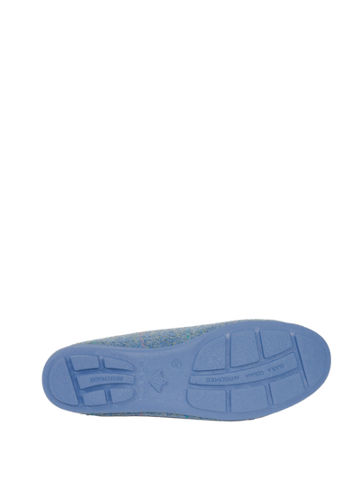 Harris Tweed Ballerina Pumps Sky Windowpane