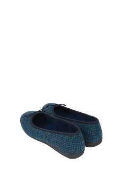Harris Tweed Ballerina Pumps Teal