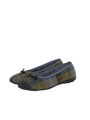 Harris Tweed Ballerina Pumps - Denim Sage
