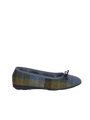 Harris Tweed Ballerina Pumps - Denim Sage