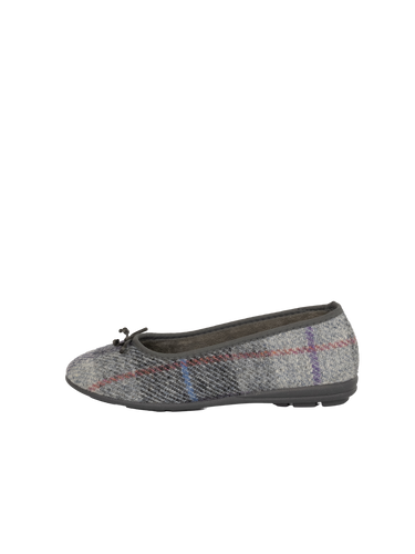 Harris Tweed Ballerina Pumps - Lavender Check