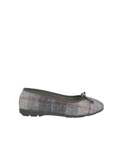 Harris Tweed Ballerina Pumps - Lavender Check