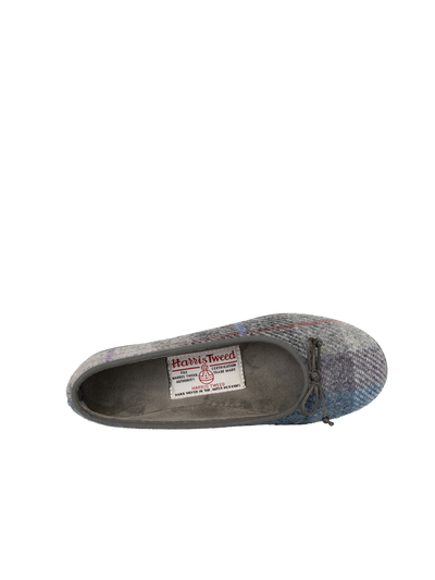 Harris Tweed Ballerina Pumps - Lavender Check