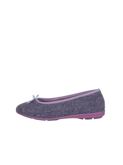 Harris Tweed Ballerina Pumps - Lilac HB