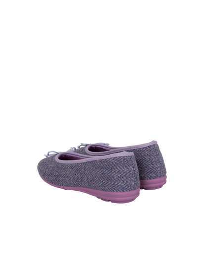 Harris Tweed Ballerina Pumps - Lilac HB