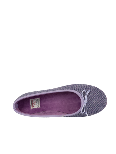 Harris Tweed Ballerina Pumps - Lilac HB