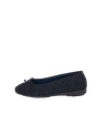 Harris Tweed Ballerina Pumps - Navy Herringbone