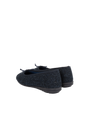 Harris Tweed Ballerina Pumps - Navy Herringbone