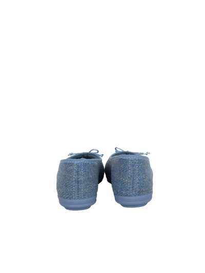 Harris Tweed Ballerina Pumps - Sky Windowpane