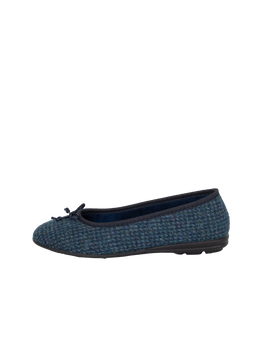 Harris Tweed Ballerina Pumps - Teal
