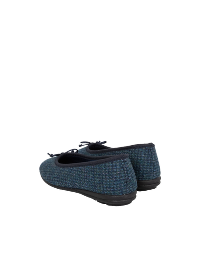 Harris Tweed Ballerina Pumps - Teal