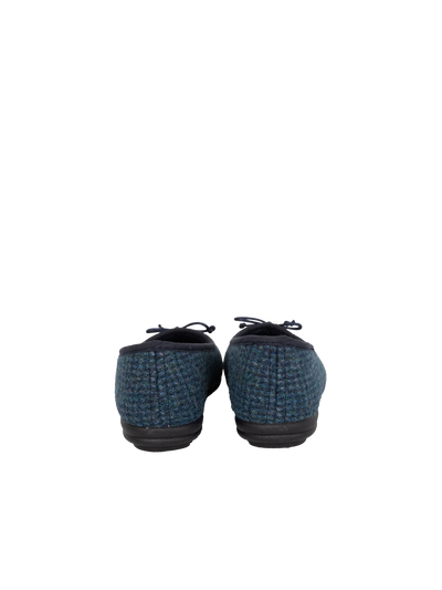 Harris Tweed Ballerina Pumps - Teal