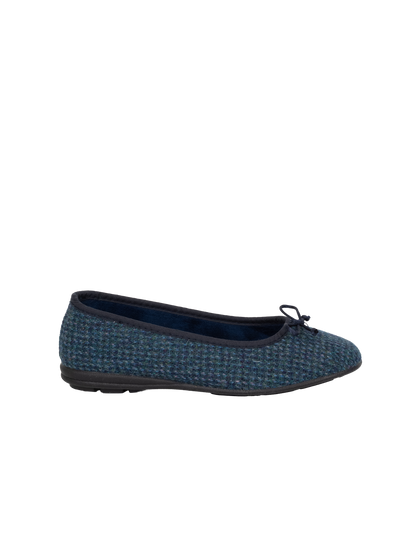 Harris Tweed Ballerina Pumps - Teal