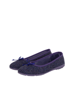 Harris Tweed Ballerina Pumps - Violet