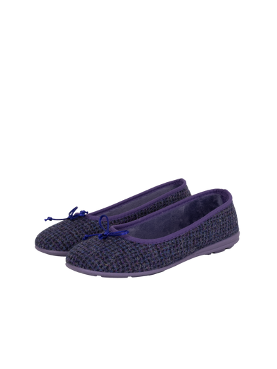 Harris Tweed Ballerina Pumps - Violet