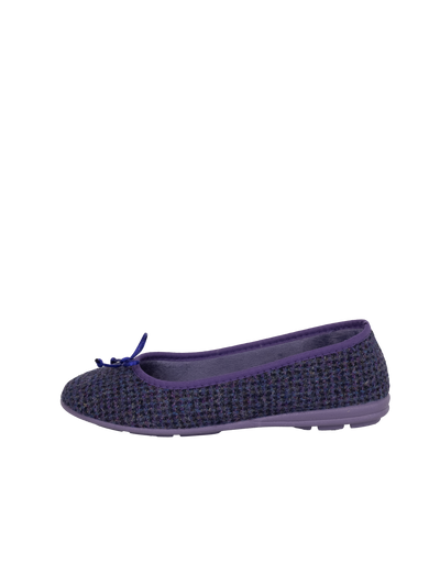 Harris Tweed Ballerina Pumps - Violet