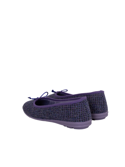 Harris Tweed Ballerina Pumps - Violet