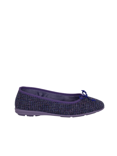 Harris Tweed Ballerina Pumps - Violet