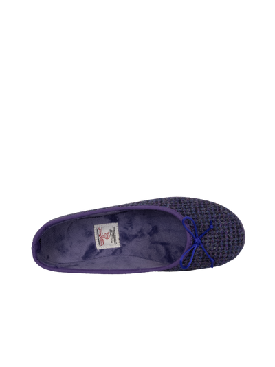 Harris Tweed Ballerina Pumps - Violet