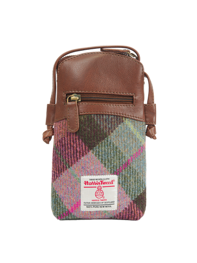 Harris Tweed Barvas Bag A0254 (C) (Brown Leather)