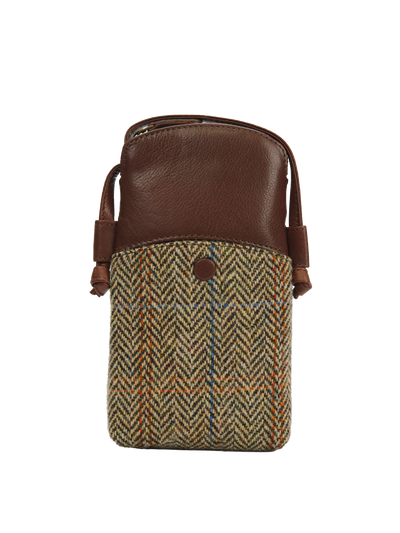 Harris Tweed Barvas Bag HB133 (Brown Leather)