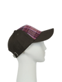 Harris Tweed Baseball Cap - Baseball Cap Pink/Burgundy Check (COL154) (GA)