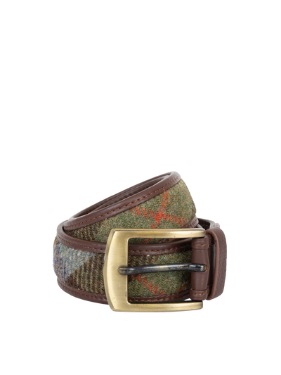 Harris Tweed Belt - A017 Brown Leather