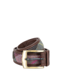 Harris Tweed Belt - A0254 (Brown Leather)