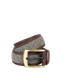 Harris Tweed Belt - HB107 (Brown Leather)