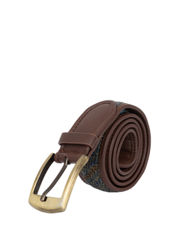Harris Tweed Belt - HB161 (Brown Leather)