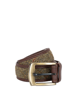 Harris Tweed Belt - HB67 (Brown Leather)