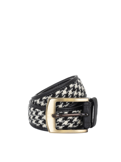 Harris Tweed Belt - HO63 (Black Leather)
