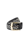 Harris Tweed Belt - HO63 (Black Leather)