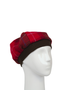 Harris Tweed Beret - A001 (Brown)