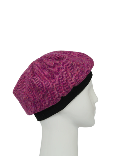 Harris Tweed Beret - HB130 (Black)