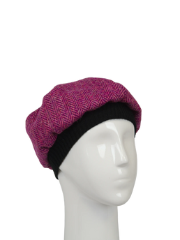 Harris Tweed Beret - HB130 (Black)